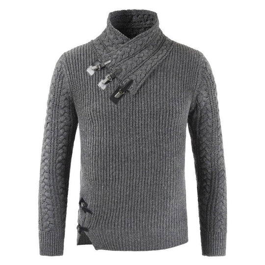 EB | Figurnah Wollmischung Asymmetrischer Kragen Schnallen Details