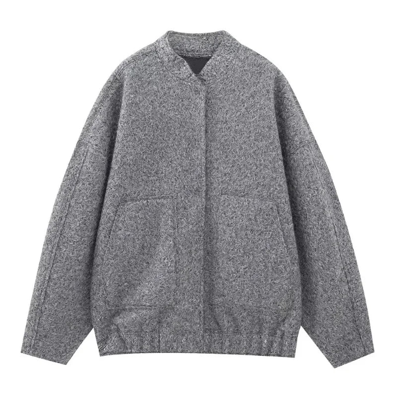 EB | Flauschige Übergroß Jacke mit Taschen