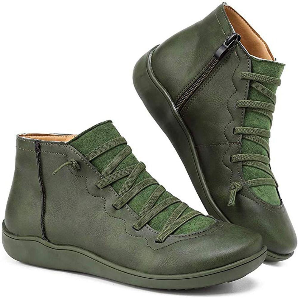 Damen Stiefeletten Modische Synthetikleder Schwarz Elegant Bequem EB