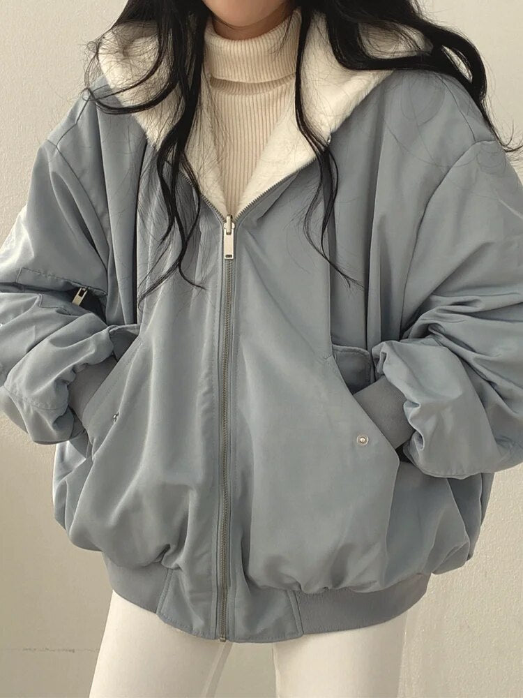 EB | Damen-Pufferjacke mit Teddy-Fleece