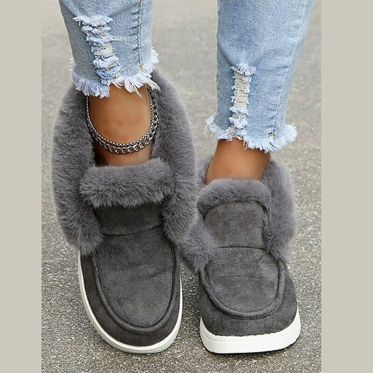 EB | Winter Mokassins - Wildleder Slip-On Mokassins mit Pelzfutter