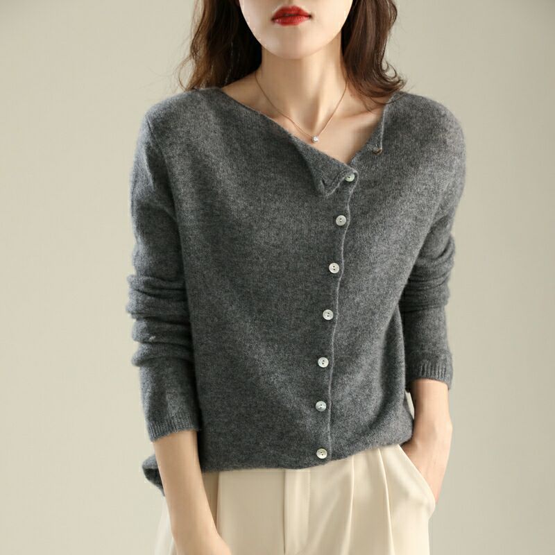 EB | Strickjacke Weiches Strick Knopfverschluss Bequemer Lässiger Schnitt
