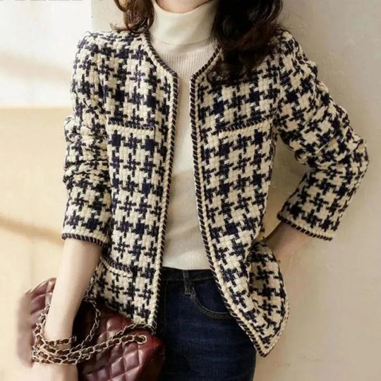 EB | Gitter Karo Tweed Jacke Damen
