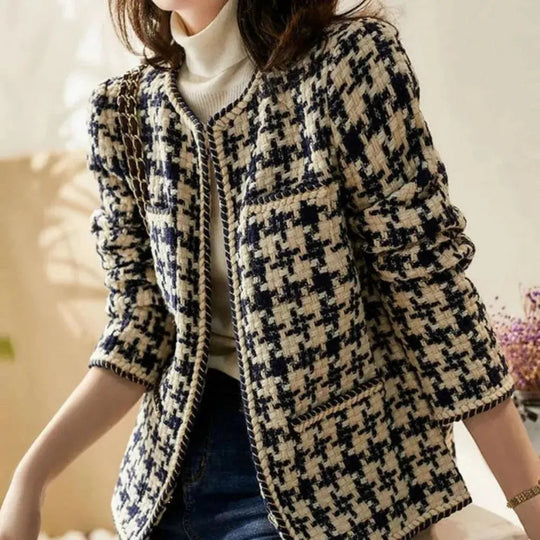 EB | Gitter Karo Tweed Jacke Damen