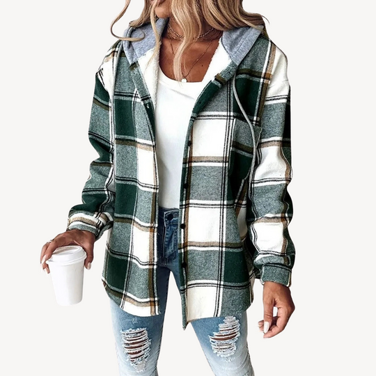 EB | Karierte Kapuzenhemdjacke
