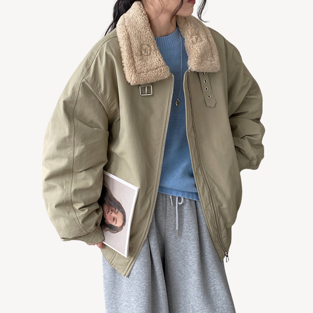 EB | Damen Shearling Kragen Pufferjacke