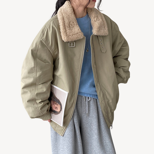 EB | Damen Shearling Kragen Pufferjacke
