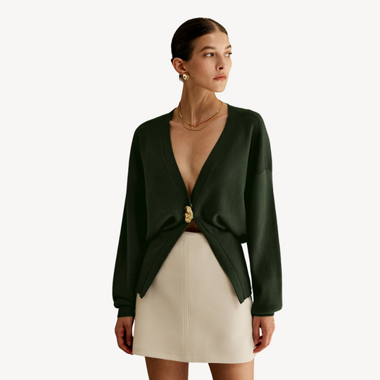 EB | Damen Strick V-Ausschnitt Cardigan Pullover