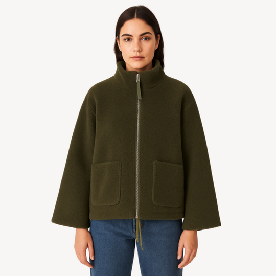 EB | Damen Bequeme Zip-Up Fleecejacke