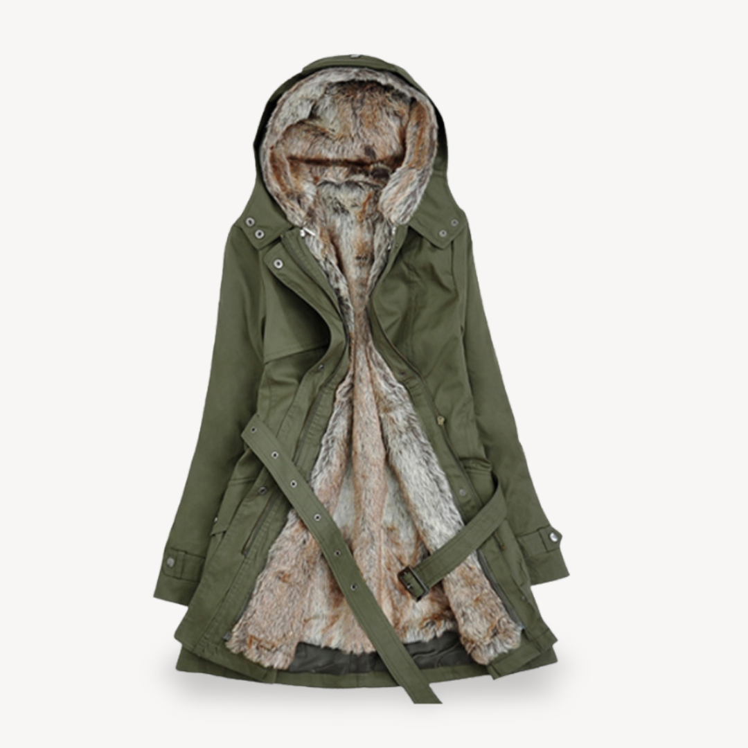 EB | Damen Parka-Jacke mit Kunstfellfutter