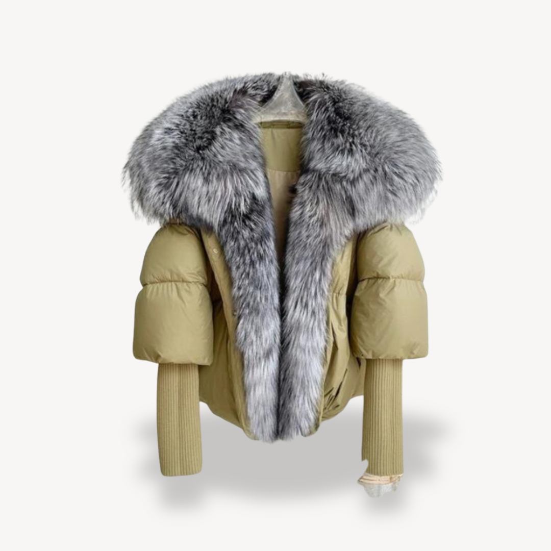EB | Damen Kunstpelz Pufferjacke