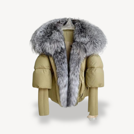 EB | Damen Kunstpelz Pufferjacke