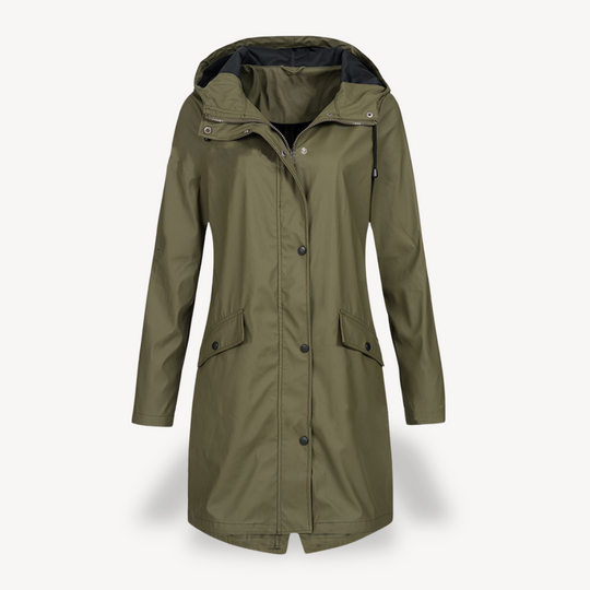 EB | Damen Wasserdichter Hooded Regenmantel