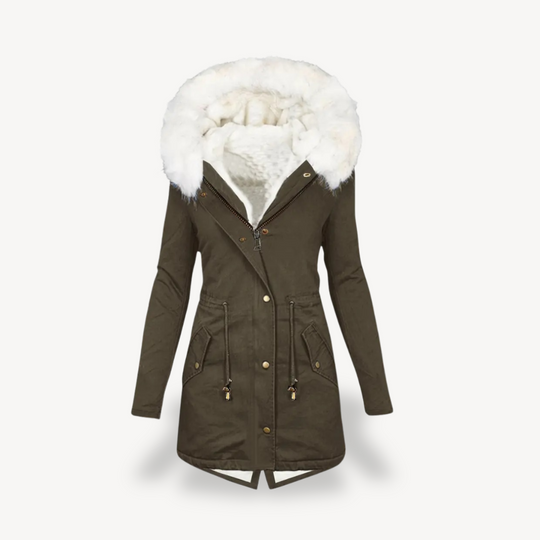 EB | Damen Kunstpelz Kapuzen Parka Jacke