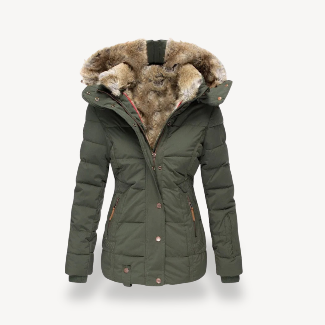 EB | Damen Kunstfellgefütterte Pufferjacke