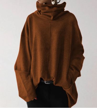 EB | Damen Langarm-Turtleneck-Sweatshirt mit Taschen
