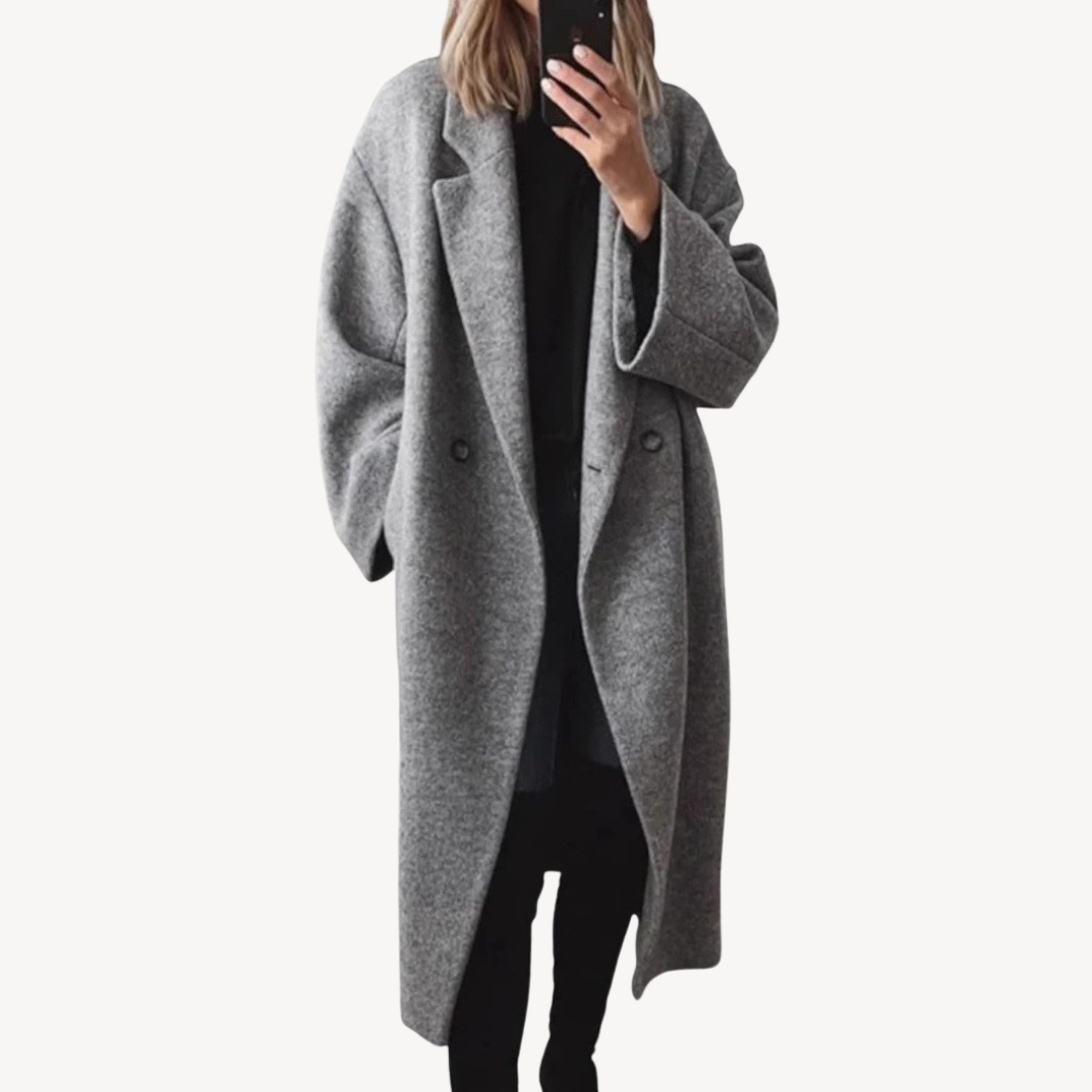 EB | Damen Wollmischung Doppelreiher Mantel