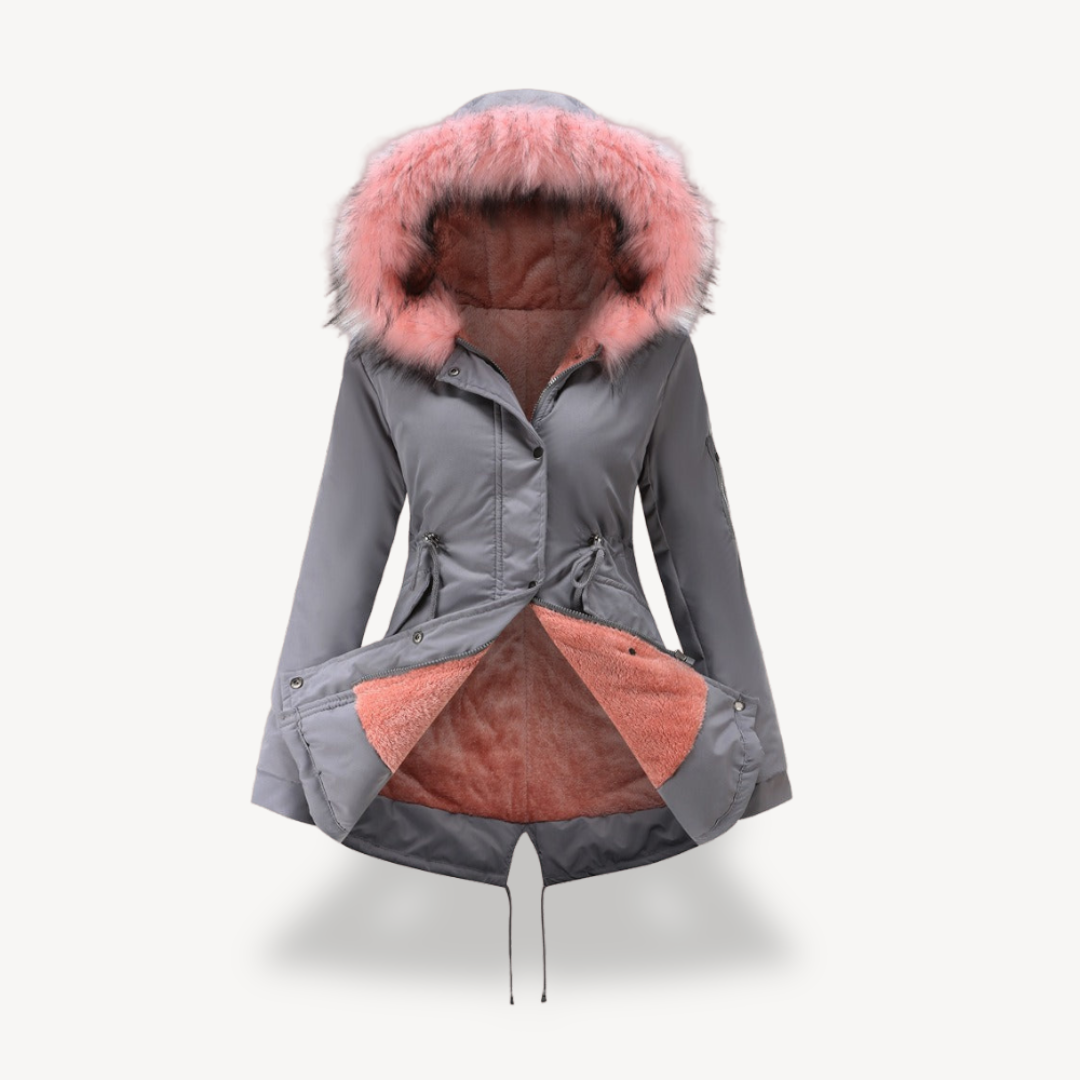 EB | Damen Kunstfell Kapuzenparka Jacke