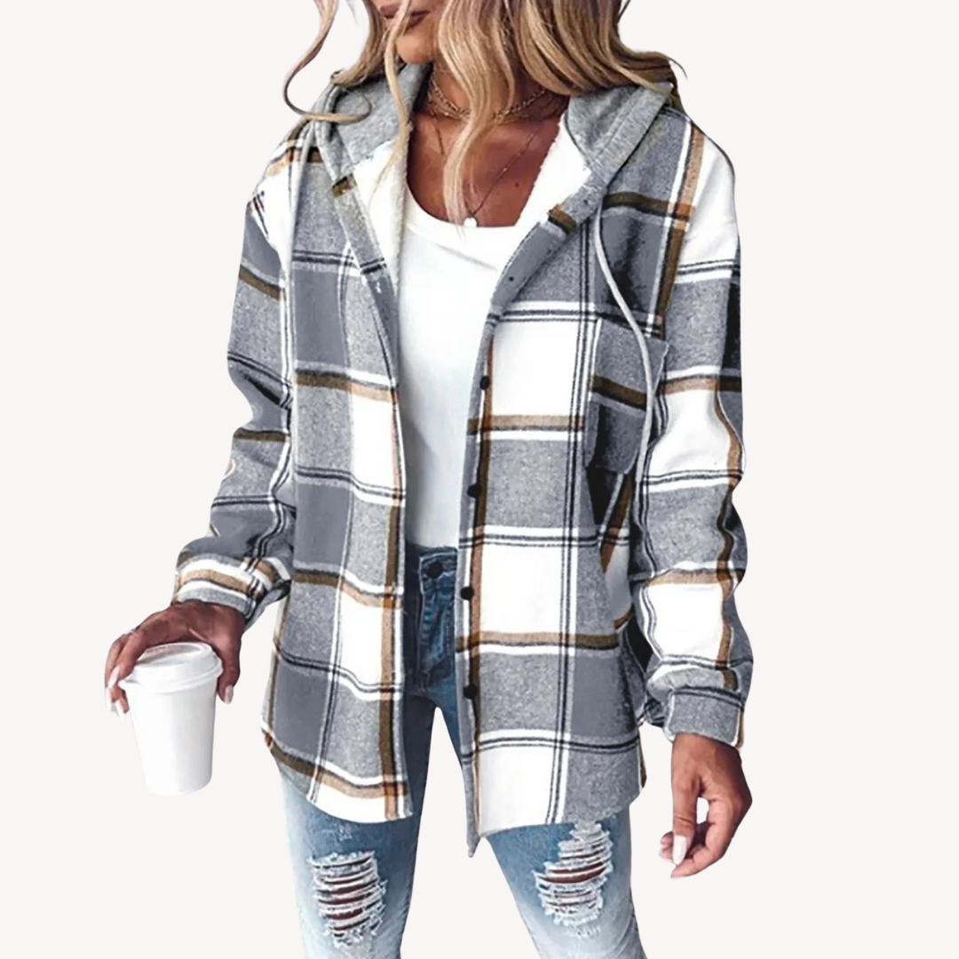 EB | Karierte Kapuzenhemdjacke