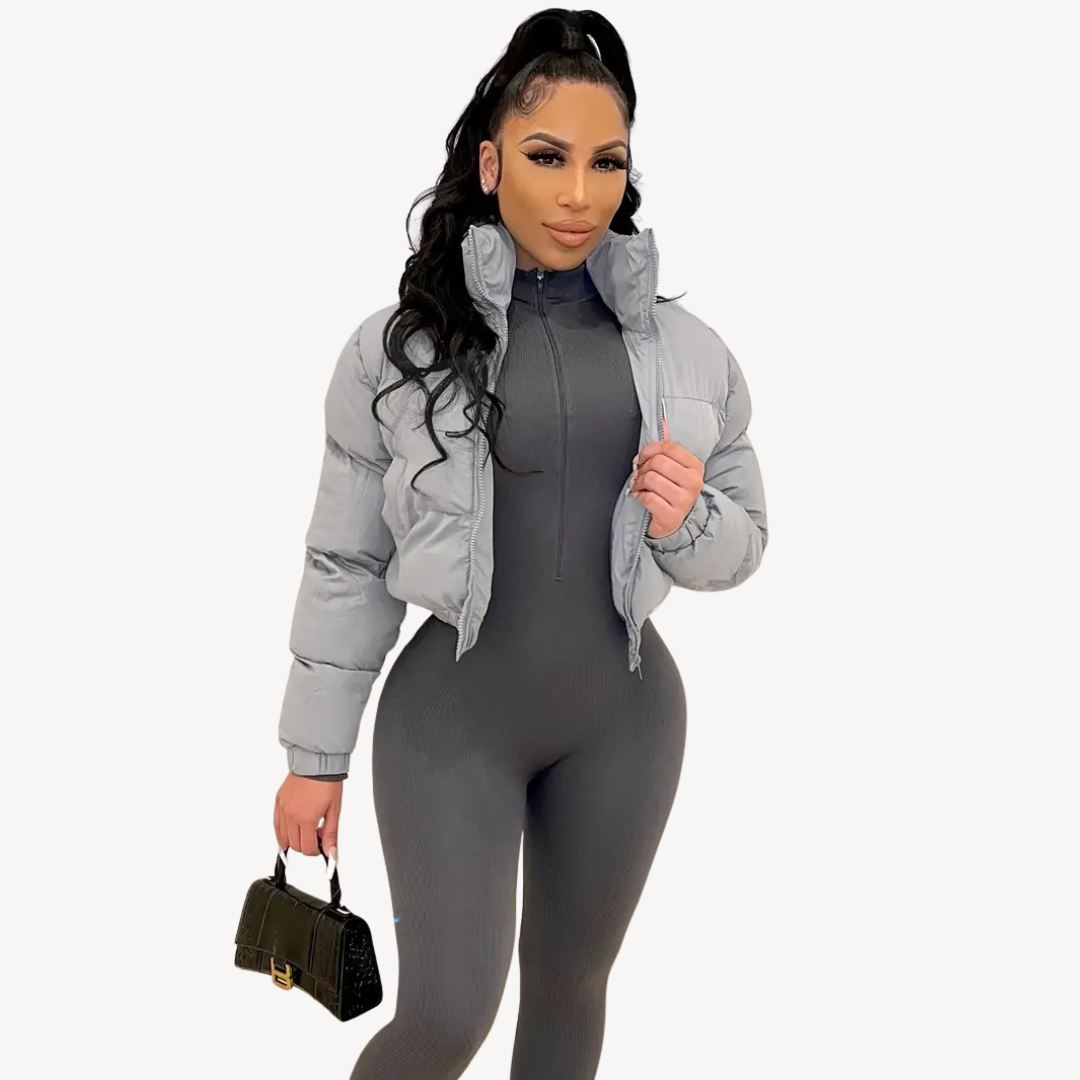 EB | Damen Cropped Puffer Zip Jacke