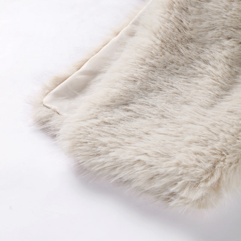 EB | Kunstfell Pullover mit Weiten Ärmeln für Damen