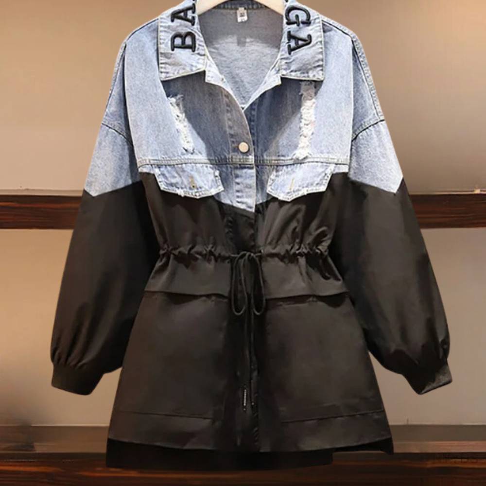 EB | Moderne Denimjacke mit Kordel für Damen Perfekt für den Herbst