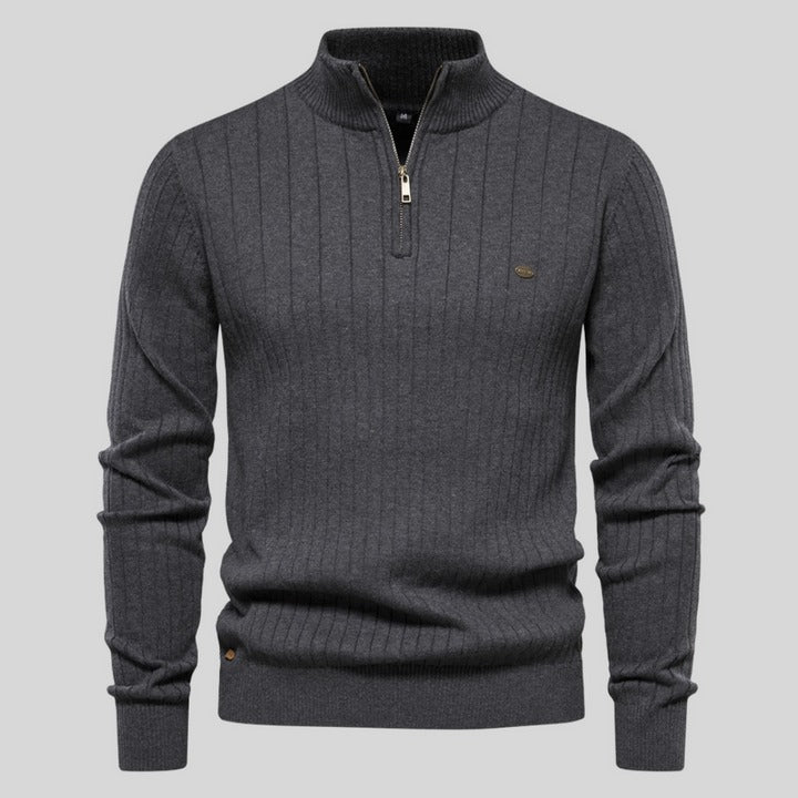 EB | Strickpullover mit Half-zip Wollmischung Warm, Klassisch