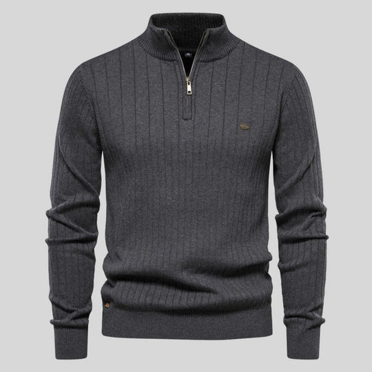 EB | Strickpullover mit Half-zip Wollmischung Warm, Klassisch