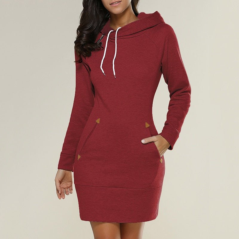 EB | Länge lässiges Kapuzenkleid