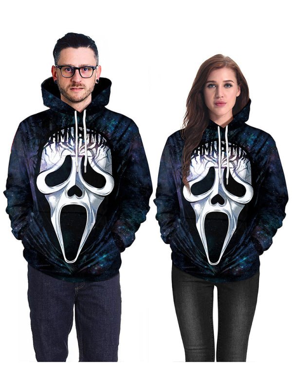 Heidi-Mode | Halloween Straßen Hoodie 3D Horror Maske Avatar Druck