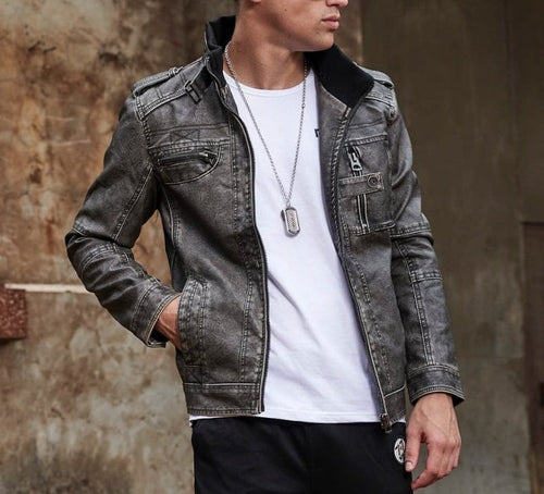 EB | Herren Slim-Fit Bikerjacke