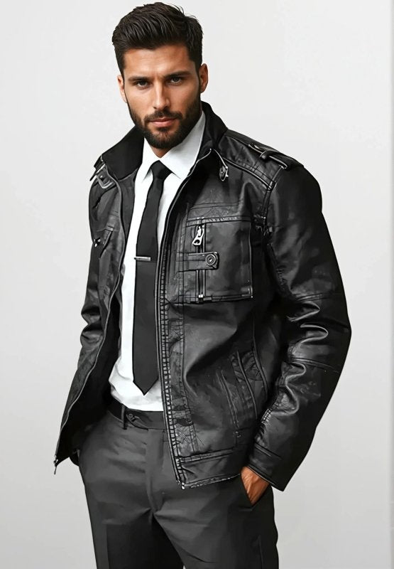 EB | Herren Slim-Fit Bikerjacke