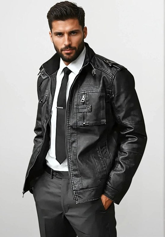 EB | Herren Slim-Fit Bikerjacke