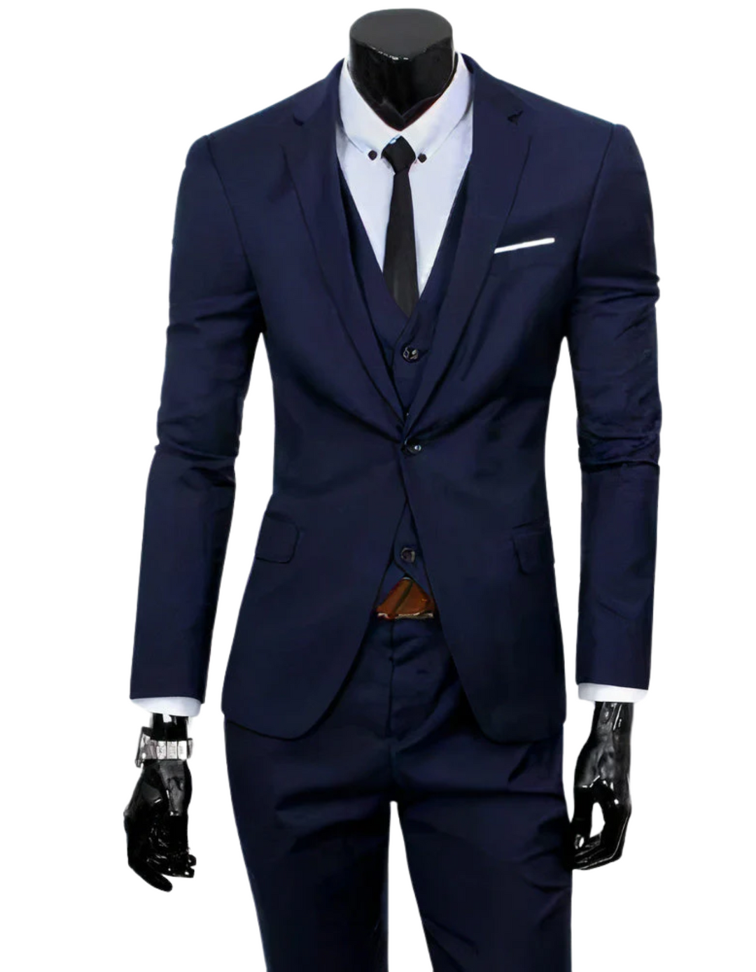 EB | 3 Teiliger Anzug mit Reverskragen Blazer Ärmelloser Weste und Schmaler Hose