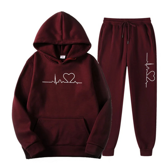 EB | Damen Kapuzenpullover Trainingsanzug Satz mit Druck