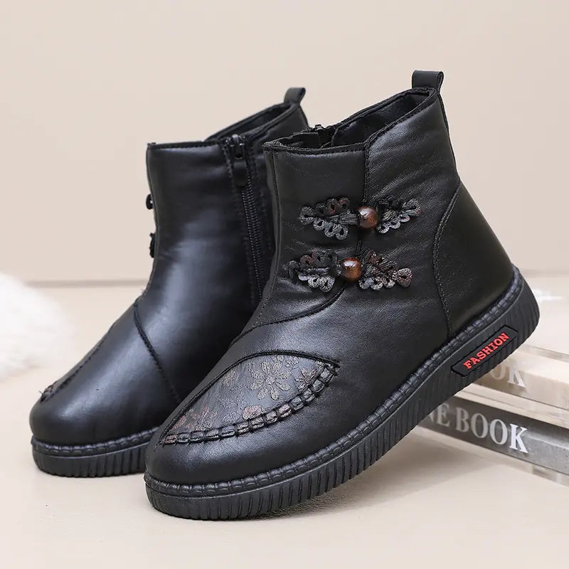 EB | Winter-Plüsch-Baumwolle Dicke Damen Flache Stiefel