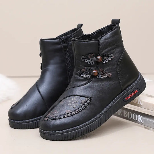 EB | Winter-Plüsch-Baumwolle Dicke Damen Flache Stiefel