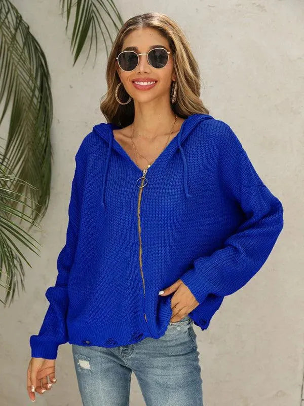 EB | Hole Frauen Strickjacke Pullover