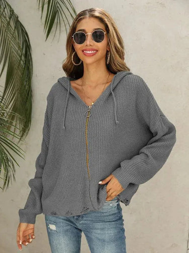EB | Hole Frauen Strickjacke Pullover