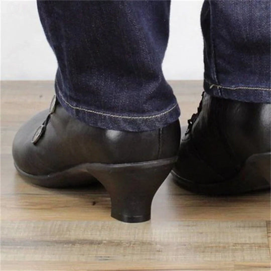 EB | Damen Viktorianische Schnür-Stiefeletten mit Spitzenbesatz
