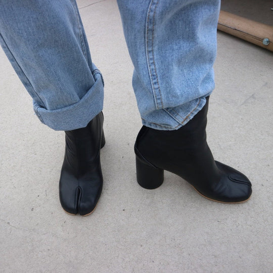 EB | Damen Tabi Stiefeletten mit geteilter Zehe & Gummisohle