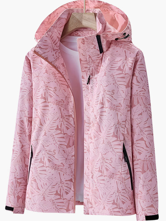 EB | Kapuzenjacke mit Blättermuster für Damen - Herbst
