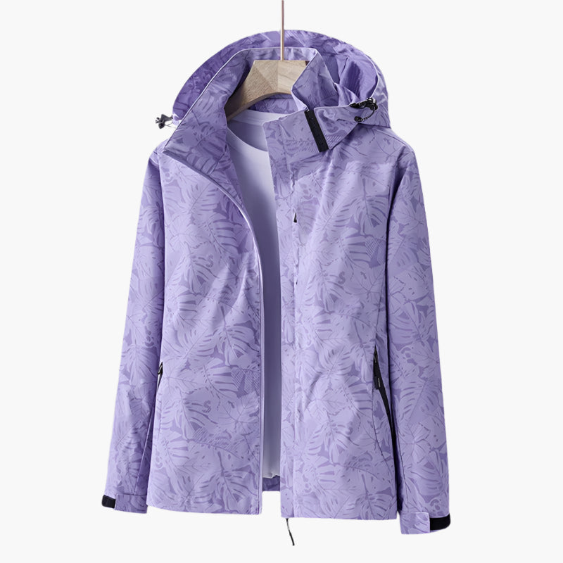 EB | Kapuzenjacke mit Blättermuster für Damen - Herbst