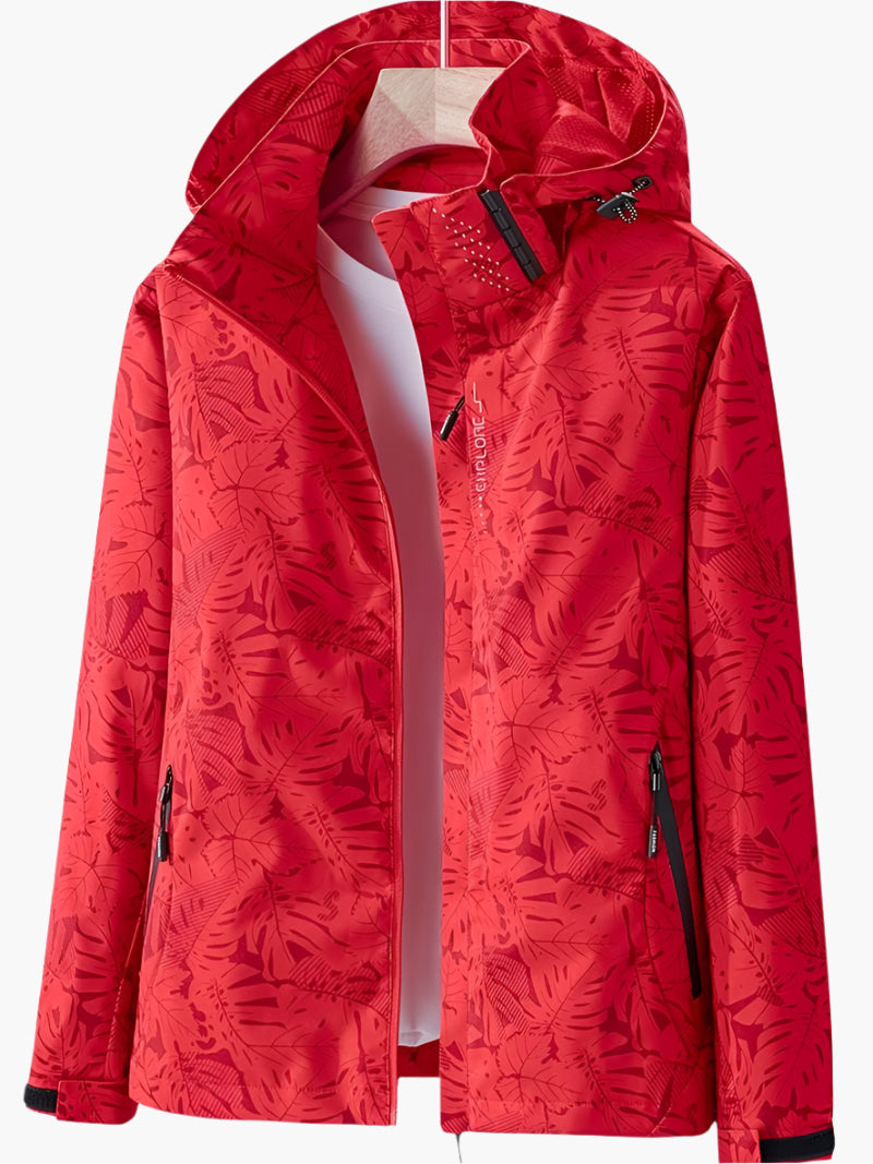 EB | Kapuzenjacke mit Blättermuster für Damen - Herbst
