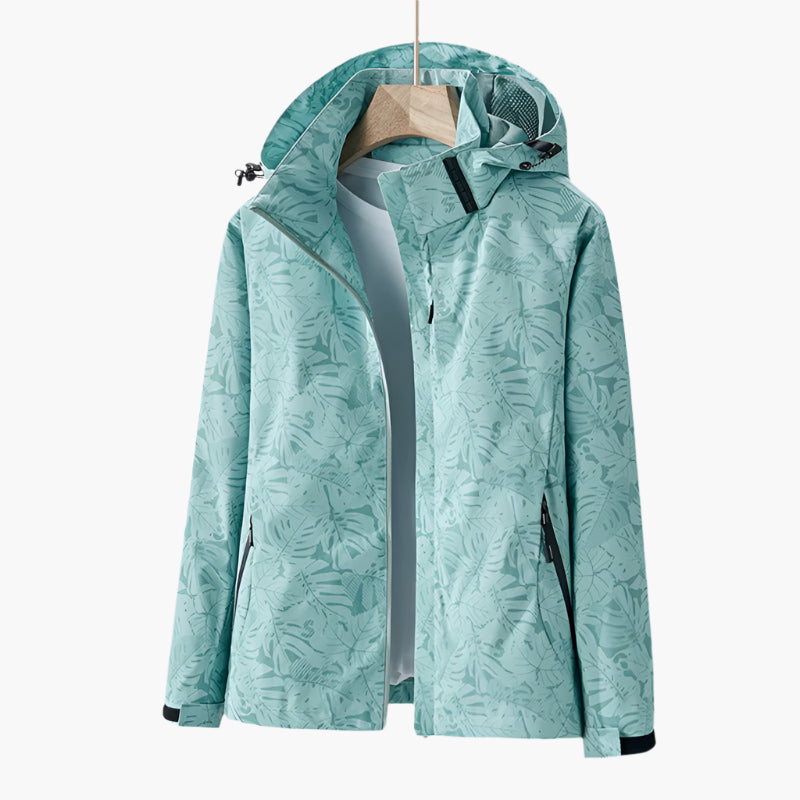 EB | Kapuzenjacke mit Blättermuster für Damen - Herbst