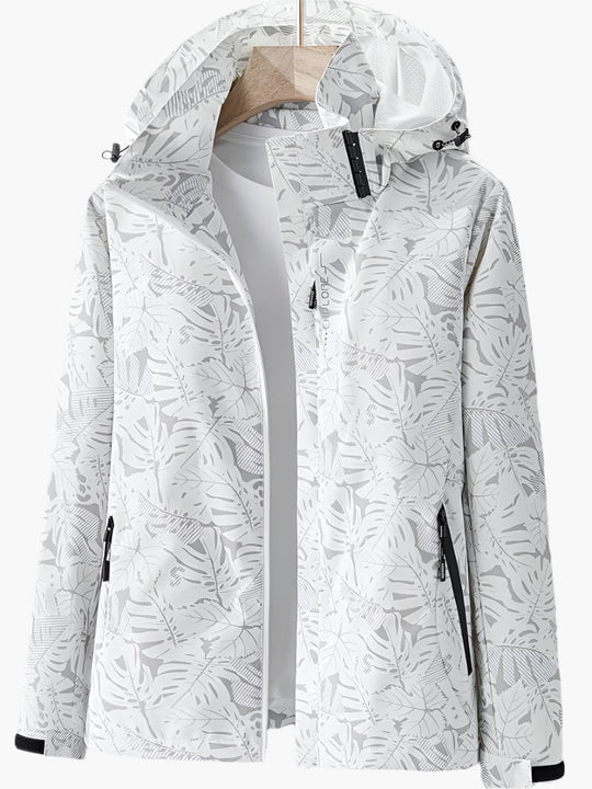 EB | Kapuzenjacke mit Blättermuster für Damen - Herbst