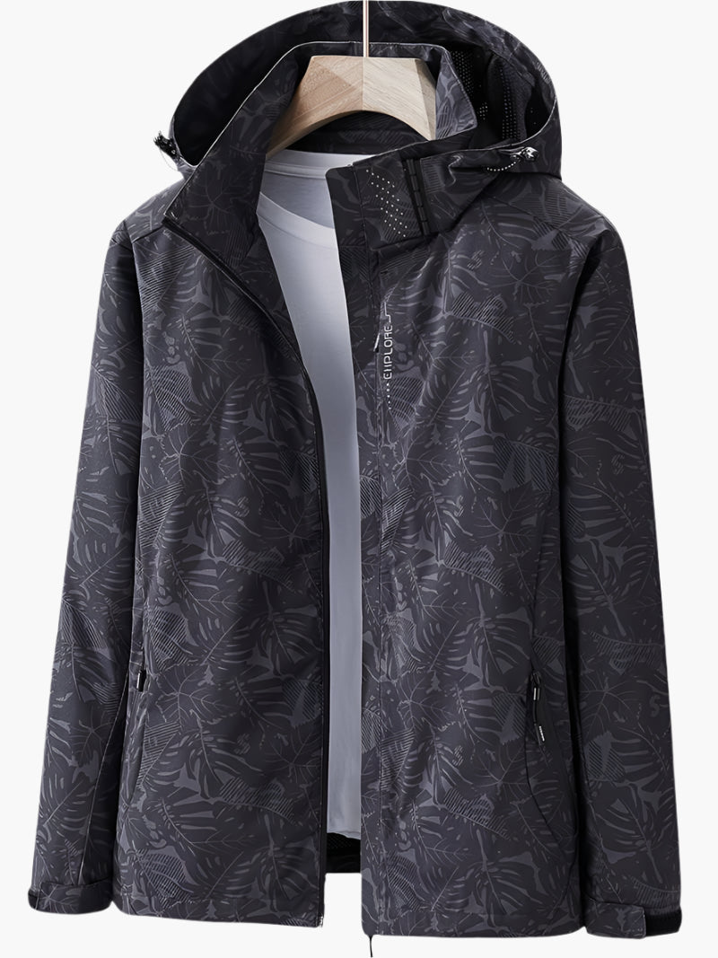 EB | Kapuzenjacke mit Blättermuster für Damen - Herbst