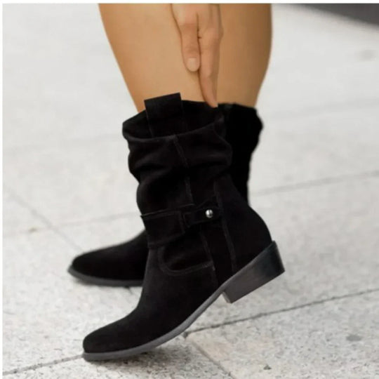 WildlederAnkleBoots Für Damen Mit Riemen Damen EB