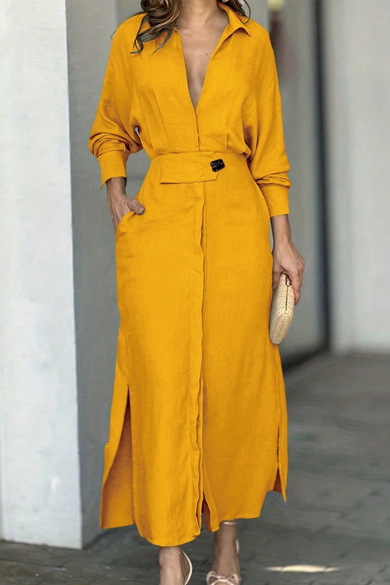 EB | Klassisches Leinen-Maxi-Kleid