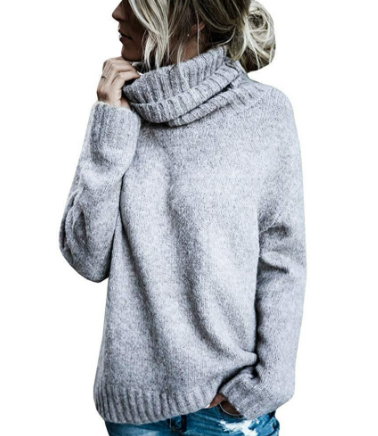 EB | Bequemer Oversized Grauer Cashmere Rollkragenpullover Ideal für den Winter